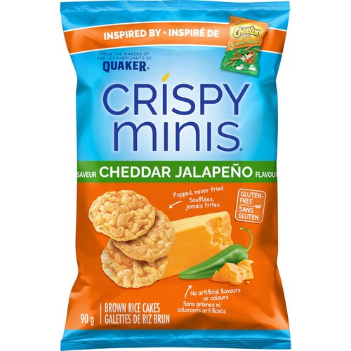 Quaker Crispy Minis Brown Rice Cakes Cheddar Jalapeno 90 g