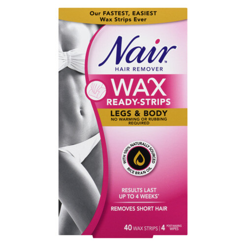 Nair Brazilian Spa Wax Strips Clay Perfect Temp Legs & Body 40 Wax Strips