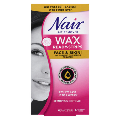 Nair Brazillian Spa Wax Strips Face & Bikini 40 Wax Strips