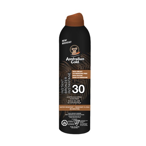 Australian Gold Sunscreen Continuous Spray SPF 30 Instant Bronzer 170 g