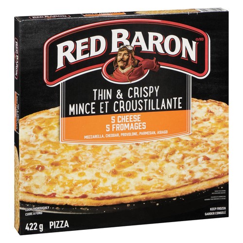 Red Baron Frozen Pizza Thin And Crispy 5 Cheese 422 g