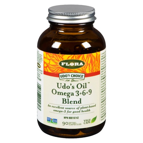 Flora Udo's Oil Omega 3+6+9 Blend Softgel Capsules 90 Count