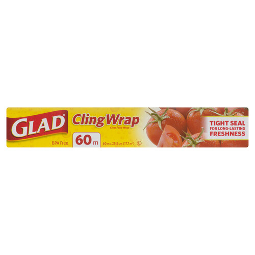 Glad Cling Wrap Plastic Wrap Roll 60 m 1 Pack