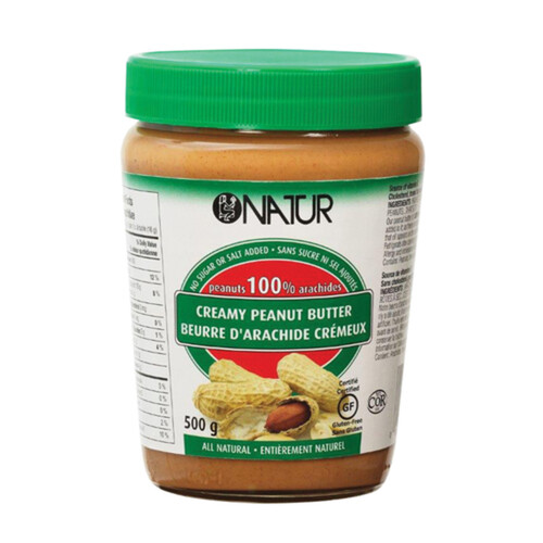 Natur Gluten-Free Creamy Peanut Butter All Natural 500 g