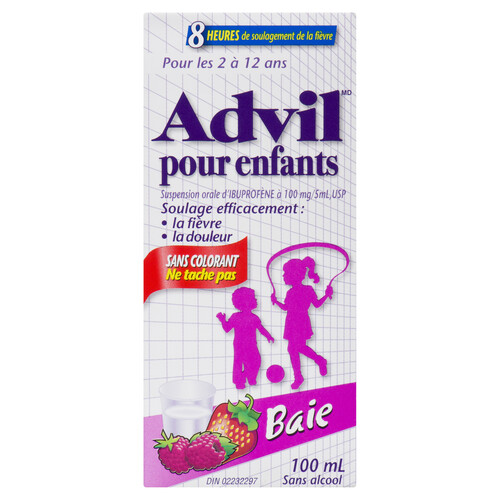 Children's Advil Oral Suspension Junior Strength Dye-Free Berry 100 ml