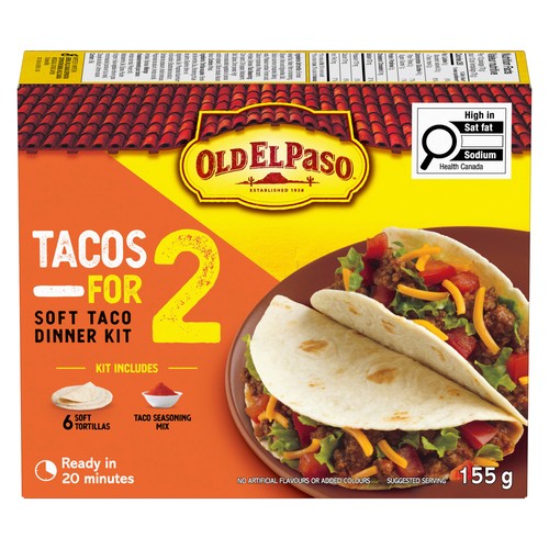 Old El Paso Taco Dinner Kit Tacos For Two Soft 155 g