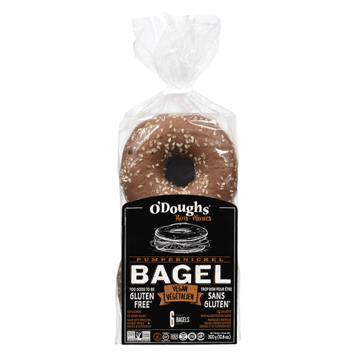 O'Doughs Gluten-Free Vegan Bagel Thins Pumpernickel 300 g (frozen)