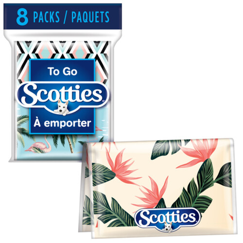 Scotties To Go 3 Ply Facial Tissues 8 pack