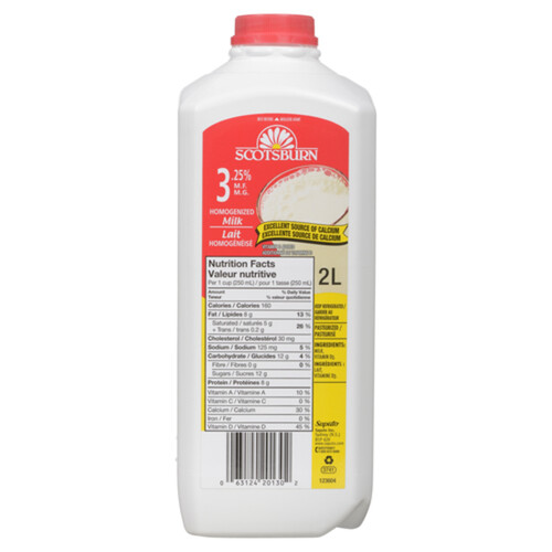 Scotsburn 3.25% Milk Homogenized  2 L