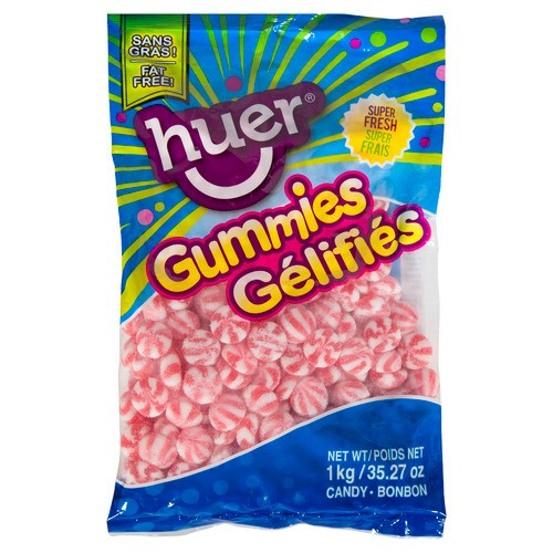 Huer Foods Sour Strawberry Swirls Candy 1 KG