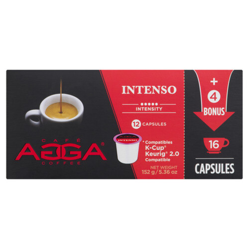 Agga Coffee Pods Intenso 12 + 4 K-Cups 152 g