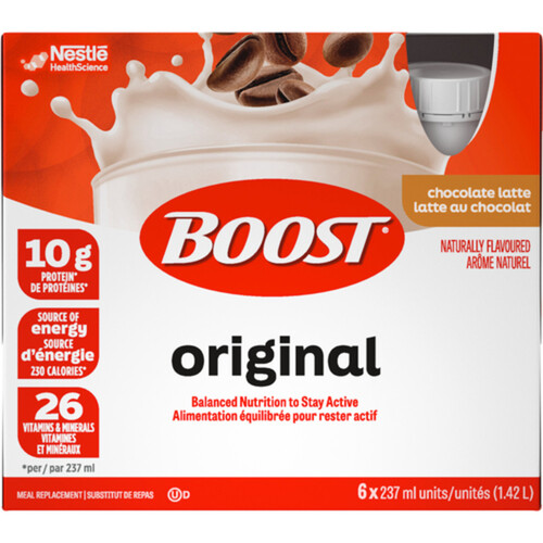 Boost Meal Replacement Nutrition Drink Original Chocolate Latte 6 x 237 ml (bottles)