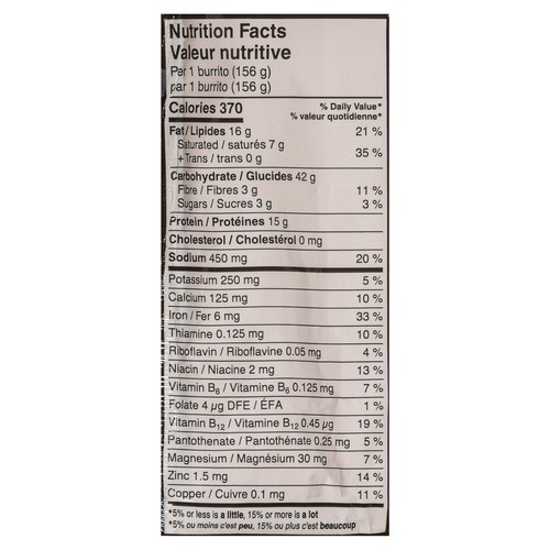 Alpha Foods Plant Based Meatless Sausage Burrito Original 156 g (frozen)