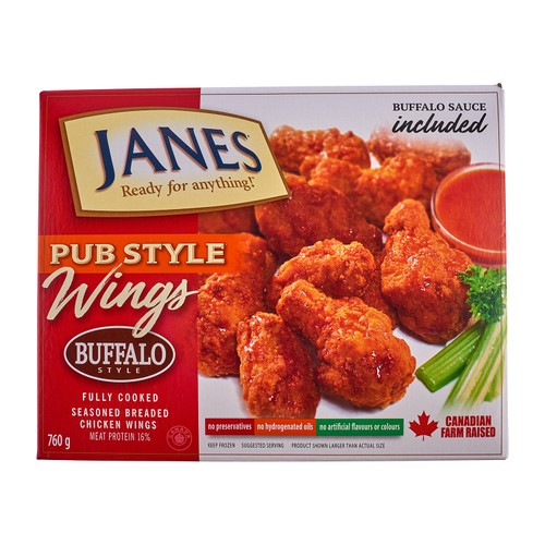 Janes Pub Style Frozen Chicken Wings Buffalo 760 g