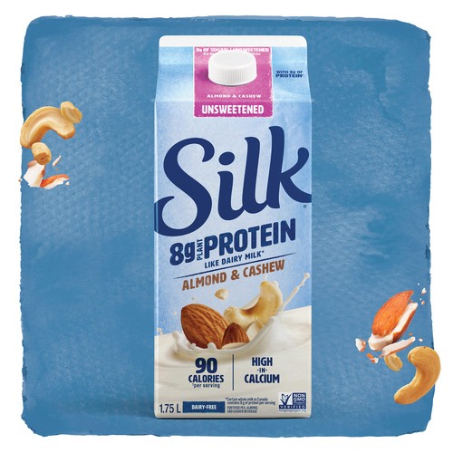 Silk Protein Dairy-Free Almond & Cashew Beverage Unsweetened 1.75 L