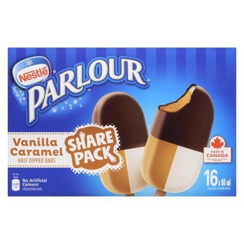 Parlour Ice Cream Bars Half Dipped Vanilla Caramel 16 x 80 ml