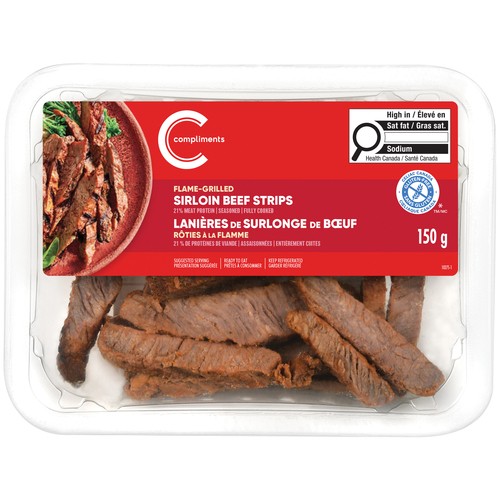 Compliments Sirloin Beef Strips Flame Grilled 150 g
