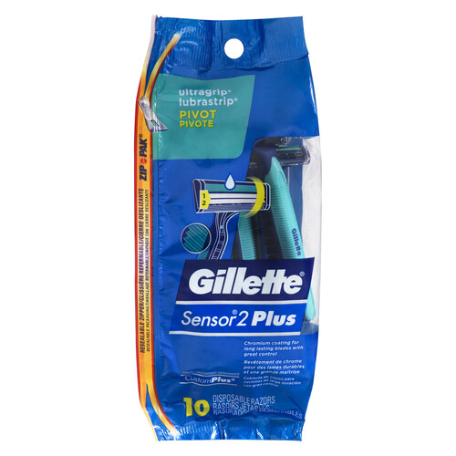 Gillette Sensor2 Plus Disposable Razors Pivot 10 Razors