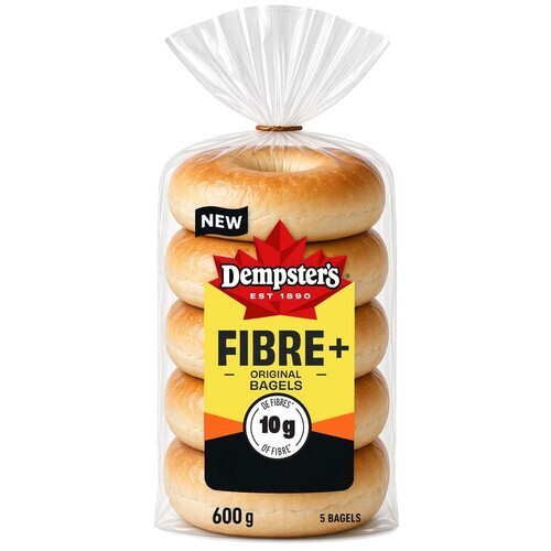 Dempster's Fibre+ Bagels Original 600 g