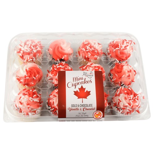 Top Dessert Mini Cupcakes Vanilla & Chocolate 12 Pack 300 g
