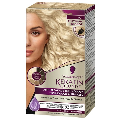 Keratin Hair Color Platinum Blonde 001 60 ml