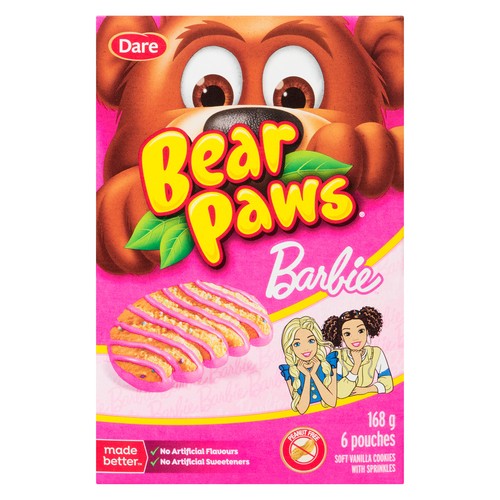 Dare Bear Paws Peanut-Free Soft Vanilla Cookies With Sprinkles Barbie 168 g