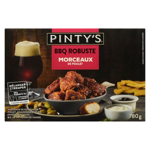 Pinty's Frozen Seasoned And Breaded Chicken Breast Chunks Bold BBQ 780 g