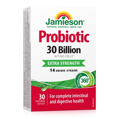 Jamieson Probiotic 30 Billion Extra Strength Vegetarian Capsules 30 Count