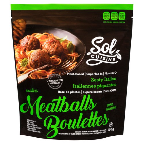 Sol Cuisine Plant Based Frozen Meatballs Zesty Italian 300 g