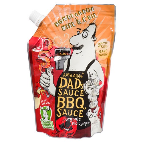 Honey Bunny Amazing Dad's Organic BBQ Sauce Honey Garlic 500 ml