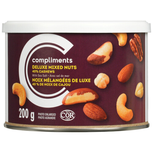 Compliments Deluxe Mixed Nuts 40% Cashews Roasted & Salted 200 g