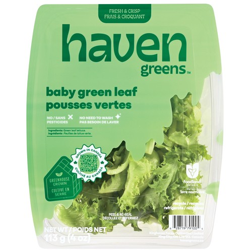 Haven Greens Lettuce Baby Green Leaf 113 g