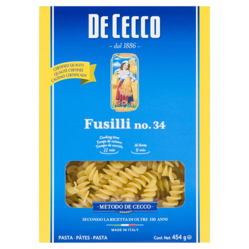 DeCecco Fusilli Pasta 454 g