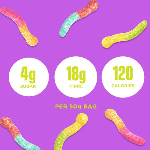 SmartSweets Candy Sour Gummy Worms 50 g