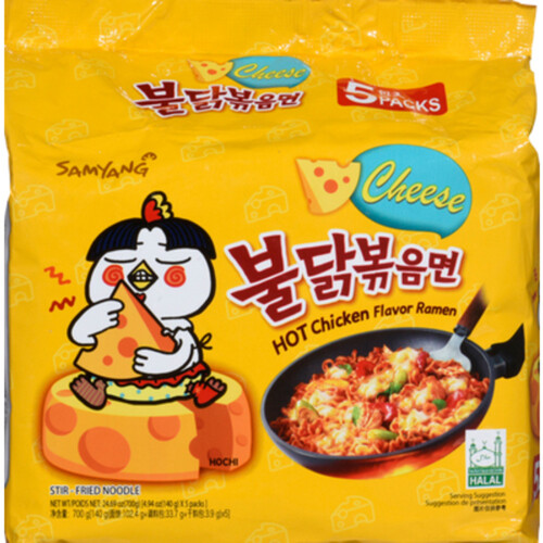 Samyang Ramen Noodle Hot Chicken Cheese 5 x 140 g