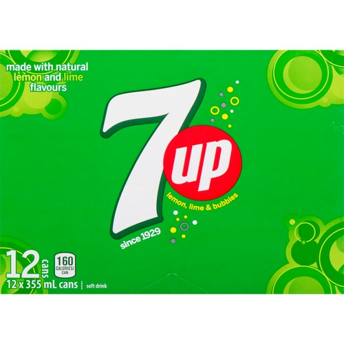 7Up Soft Drink Lemon Lime 12 x 355 ml (cans)
