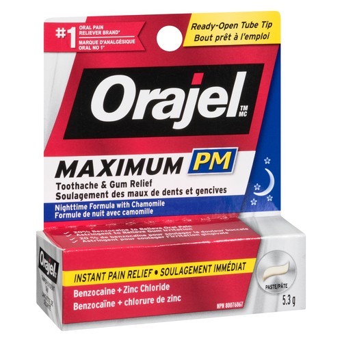 Orajel Toothache & Gum Relief Paste PM Nighttime Maximum 5.3 g