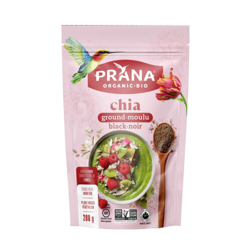 Prana Organic Gluten-Free Ground Chia Black 200 g