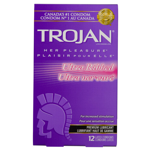 Trojan Condoms Her Pleasure Ultra Ribbed 12 EA