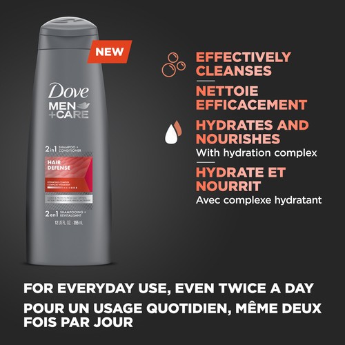 Dove Men+Care 2 In 1 Shampoo & Conditioner Defense For Clean Hair 355 ml