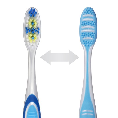 GUM Tooth & Tongue Toothbrush Regular Medium Bristles 2 Count