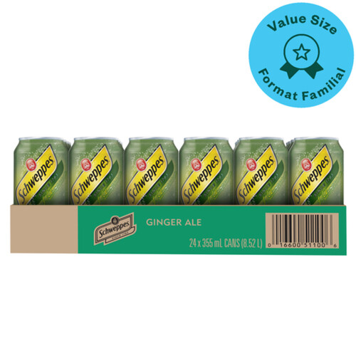 Schweppes Soft Drink Ginger Ale 24 x 355 ml (cans)