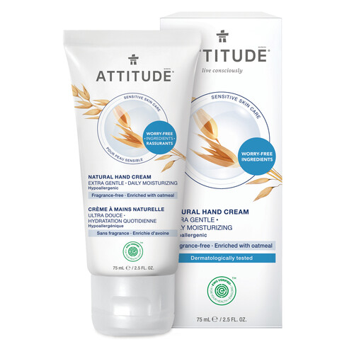 Attitude Sensitive Skin Hand Cream Extra Gentle Unscented 75 ml