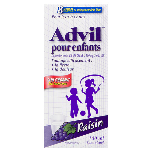 Children's Advil Dye Free Oral Suspension Grape 100 ml