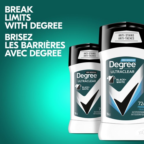 Degree Men Antiperspirant Deodorant Stick Ultra Clear Black + White Fresh 76 g