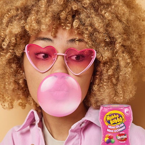 Wrigley's Hubba Bubba Sugar-Free Gum Mini Gum Skittles Flavours 40 Count