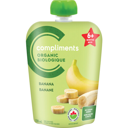 Compliments Organic Baby Food Banana Pouch 128 ml