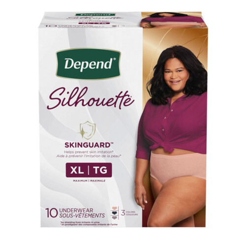 Depend Silhouette Female Underwear Maximum Absorbency Extra Large 10 Count  - Voilà Online Groceries & Offers