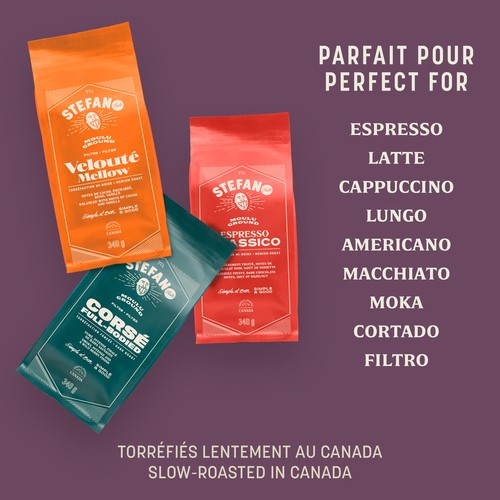 Stefano Whole Bean Coffee Espresso Nero Dark Roast 907 g