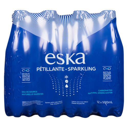 Eska Sparkling Carbonated Natural Spring Water 12 x 500 ml (bottles)